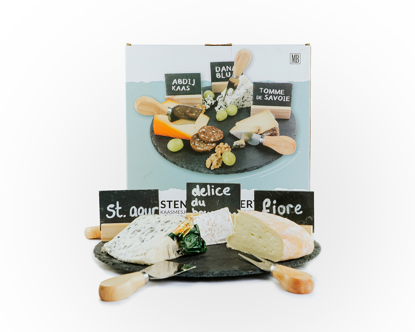 Kaasplank op leisteen